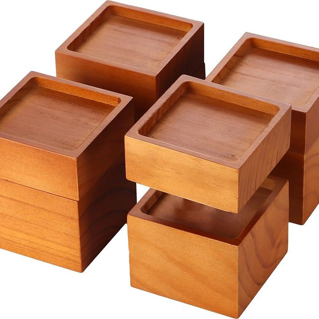 Lufia Wood Bed Furniture Risers 2, 3 or 4.6 Inch, Solid Pine Wood Furniture Risers: Enhance Durability, Comfort, and Style with Effortless Installation and Added Functionality