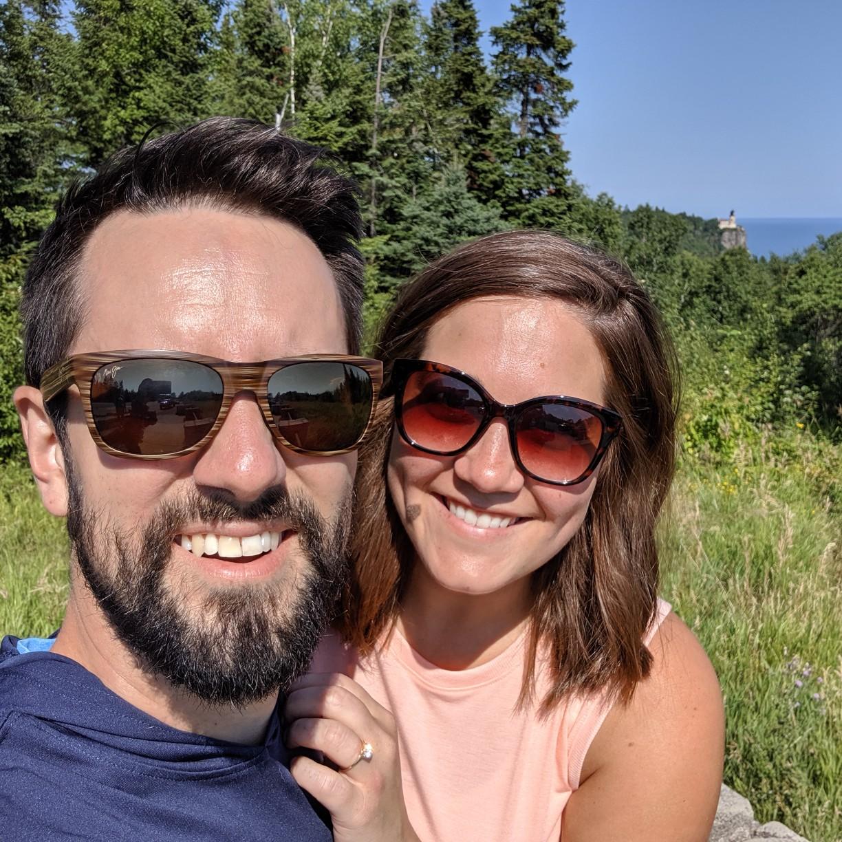 I asked Kate to marry me at the top of Split Rock Lighthouse, off in the distance.