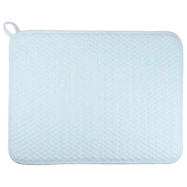 Unique Bargains Solid Color Dish Drying Mat Blue 19.69"x14.96"
