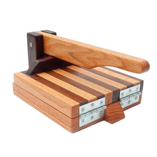 Hardwood Tortilla Press - Red Oak & Walnut- 8 inch