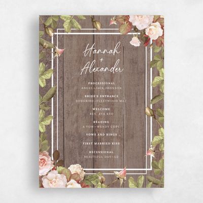 Dark Wood, Brown Wedding Program - Quintana