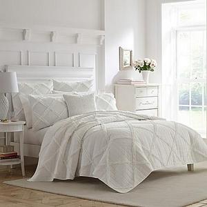 Laura Ashley Maisy Quilt Set T White