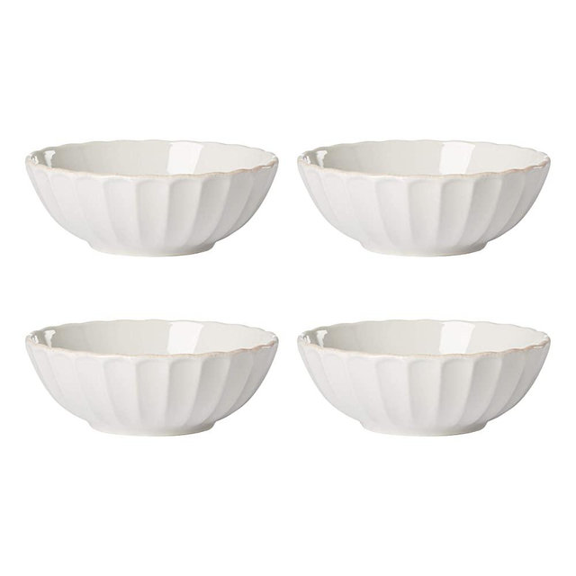 Lenox French Perle 4-Piece Scallop Bowl Set, 4.00 LB, White