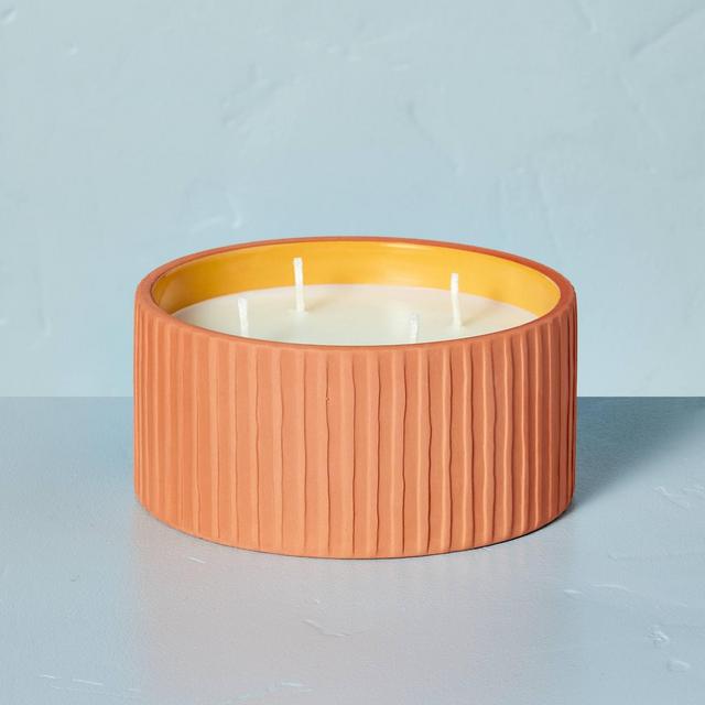 Fluted Terracotta Golden Hour 4-Wick Jar Candle Gold 20oz - Hearth & Hand™ with Magnolia