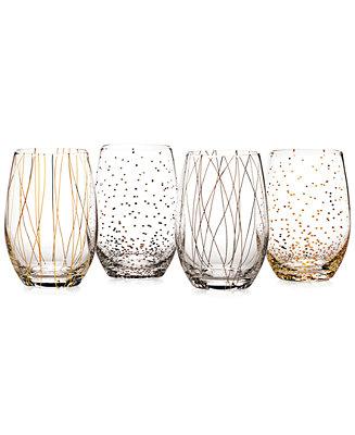 Mikasa Cheers Party Stemless Wine Glasses, Set of 4 - A Macy's Exclusive