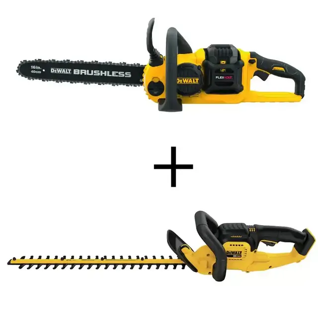 60V MAX 16 in. Brushless Cordless Battery Powered Chainsaw Kit with (1) FLEXVOLT 2Ah Battery & Charger & Hedge Trimmer