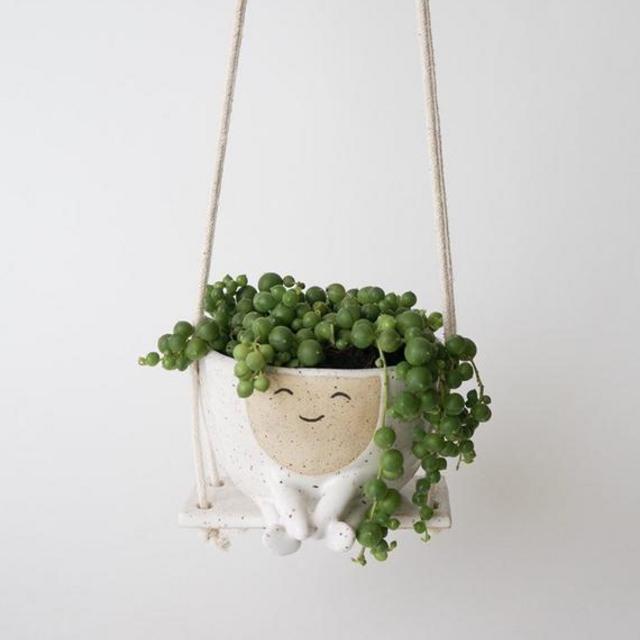 Hanging Planter Maya on a Swing (from Etsy)