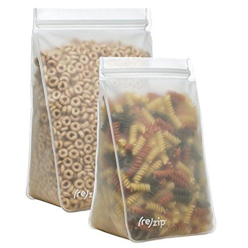 rezip 2-Piece Tall Leakproof Reusable Storage Bag 48/64-Ounce (Clear)