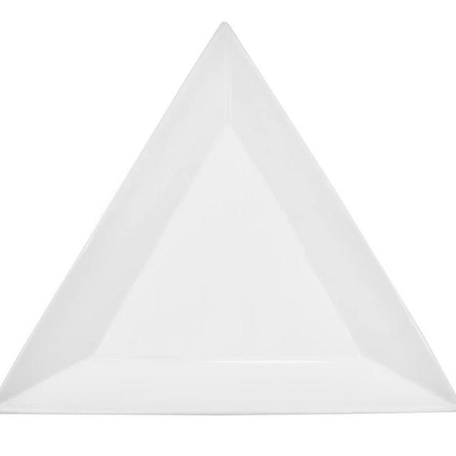 CAC China TUP-21 Triumph 12-Inch Super White Porcelain Triangular Plate, Box of 12