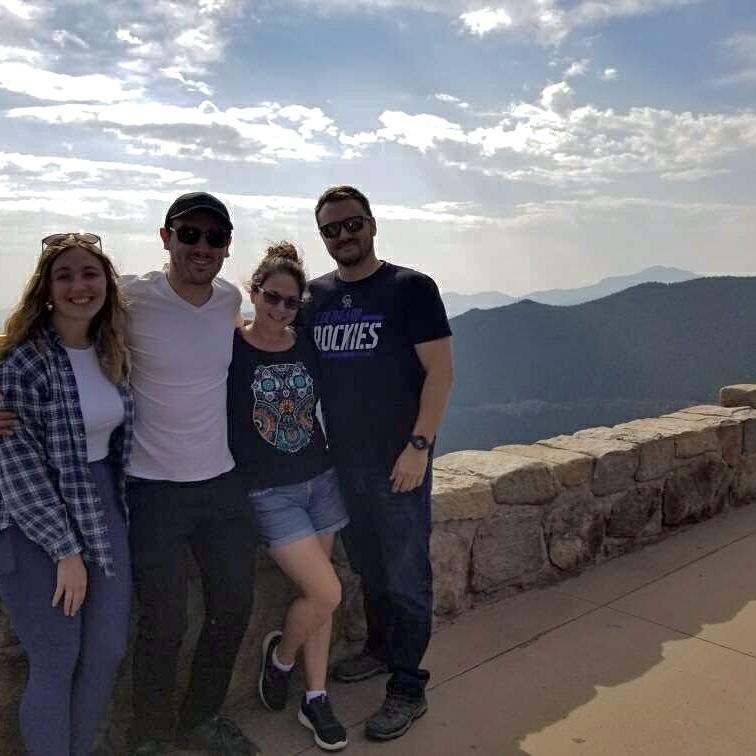 Foster and Miranda in Colorado at Rocky Mountain National Park with Foster’s extended family as their— amazing— tour guides.