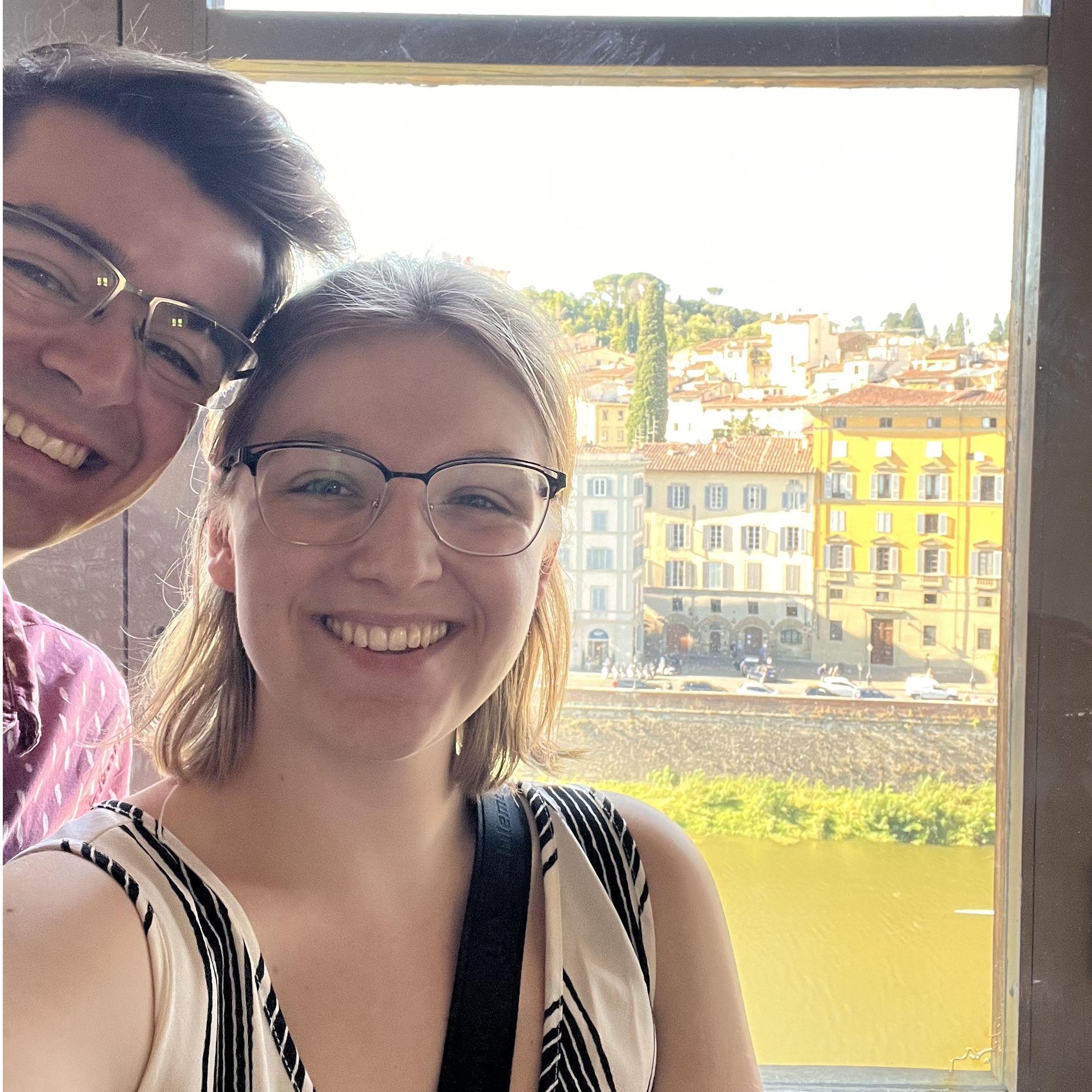 At the Uffizi in Italy