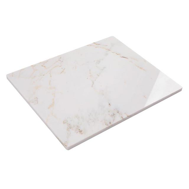 Lovdeco Luxury White Marble Pastry Board, Pastry Board For Kitchen, Large Calacatta Gold Marble Slab Gift With Non-Slip Feets, 16x20 Inch, 1 Piece