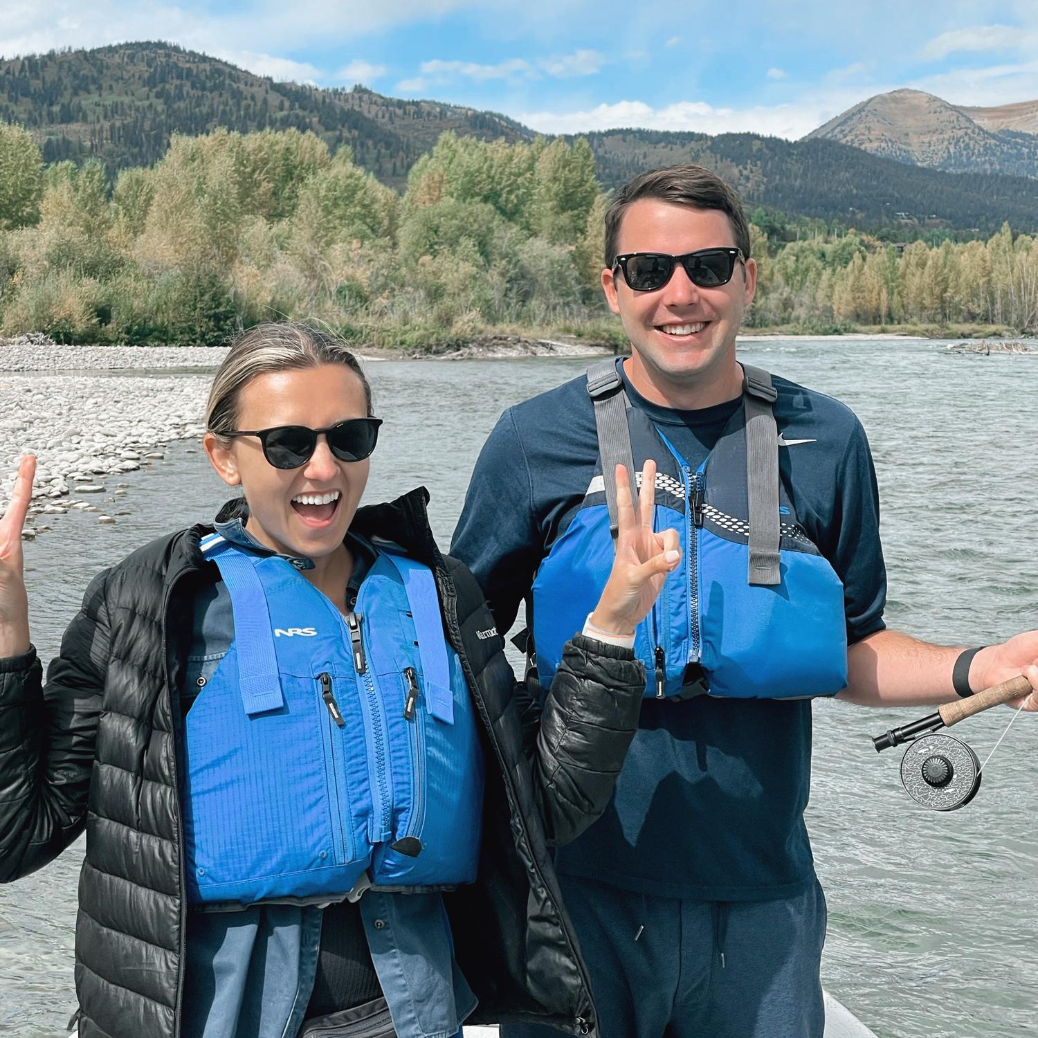 Attempting to fly fish in Jackson (we were not good)