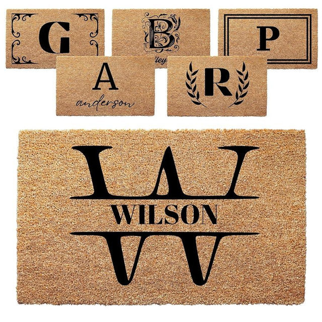 clicked craft Personalized Door Mat with Monogram - Custom Doormat with Anti-Slip Backing - 3 Size Options - Family Doormat Custom Door Mats for Front Door Front Door Mat for Outdoor Decor
