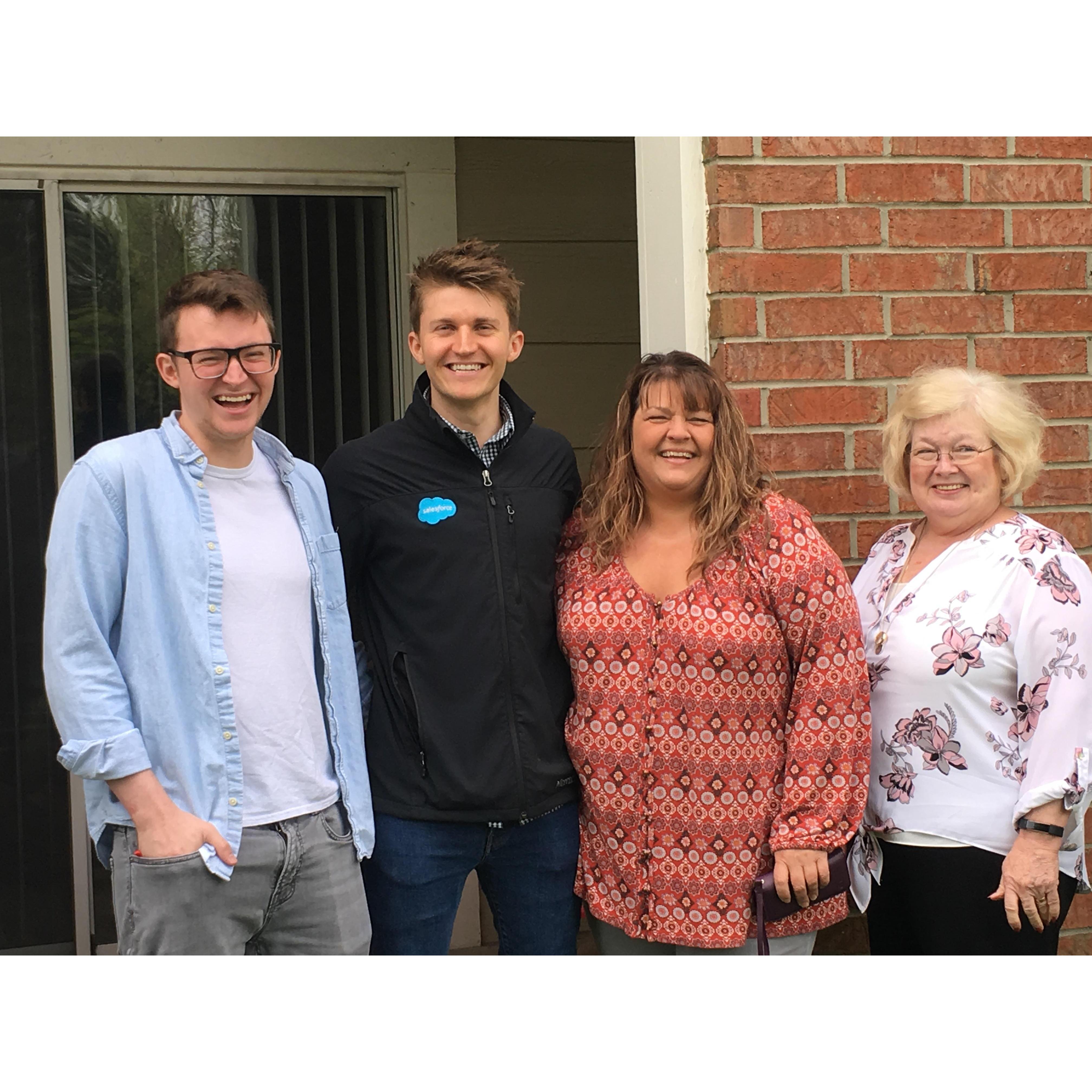 One happy family! Taylor's mom, Amy, grandma, Sue, and brother, Logan.