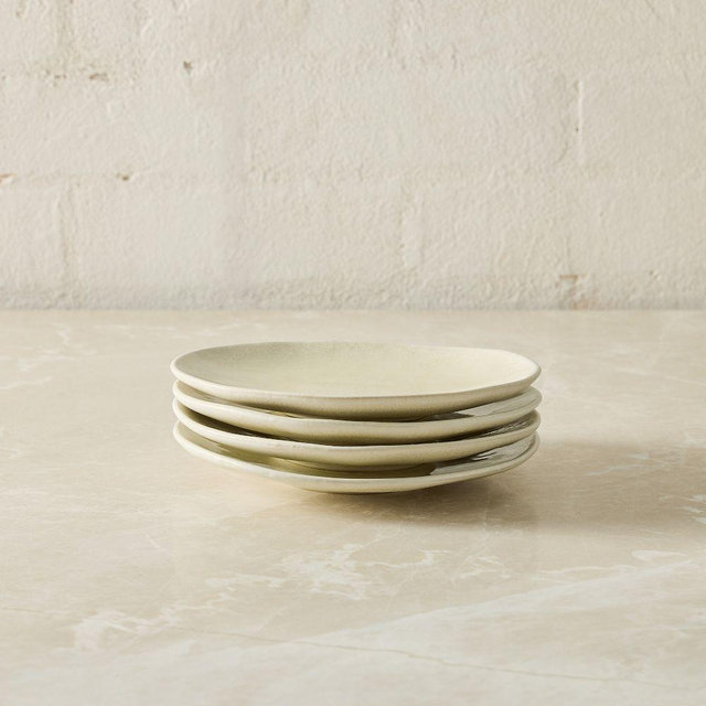 Oyku Dinnerware Appetizer Plate, Ceramic, Beige, Set of 4