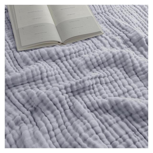 Muslin Blanket for Adults, Extra Large Throw 50" x 60" By Comfy Cubs - Heather