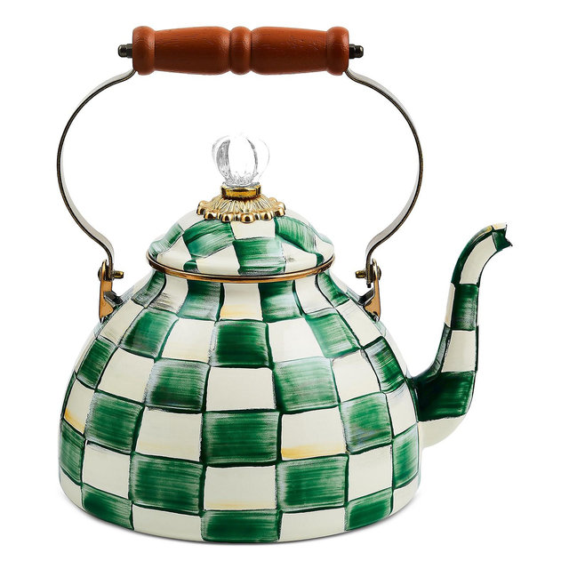 Mackenzie-Childs Emerald Check 3-Qt. Tea Kettle