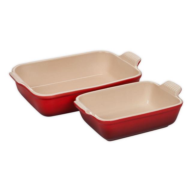 Le Creuset® Heritage 2-Piece Rectangular Dish Set in Cerise