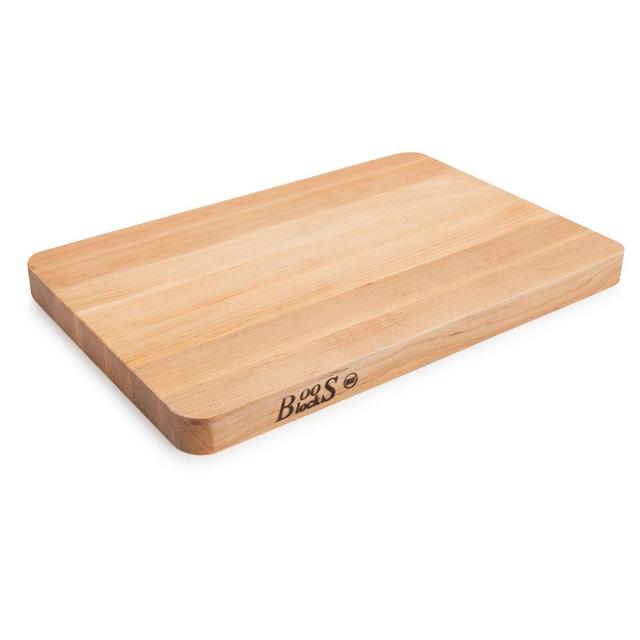 John Boos Chop-N-Slice Maple Wood Cutting Board for Kitchen Prep, 1.25" Thick, Large, Edge Grain, Charcuterie Boos Block, 18" x 12", Reversible