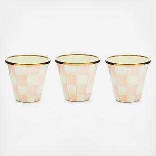 Rosy Check Stainless Steel Herb Pot, Set of 3