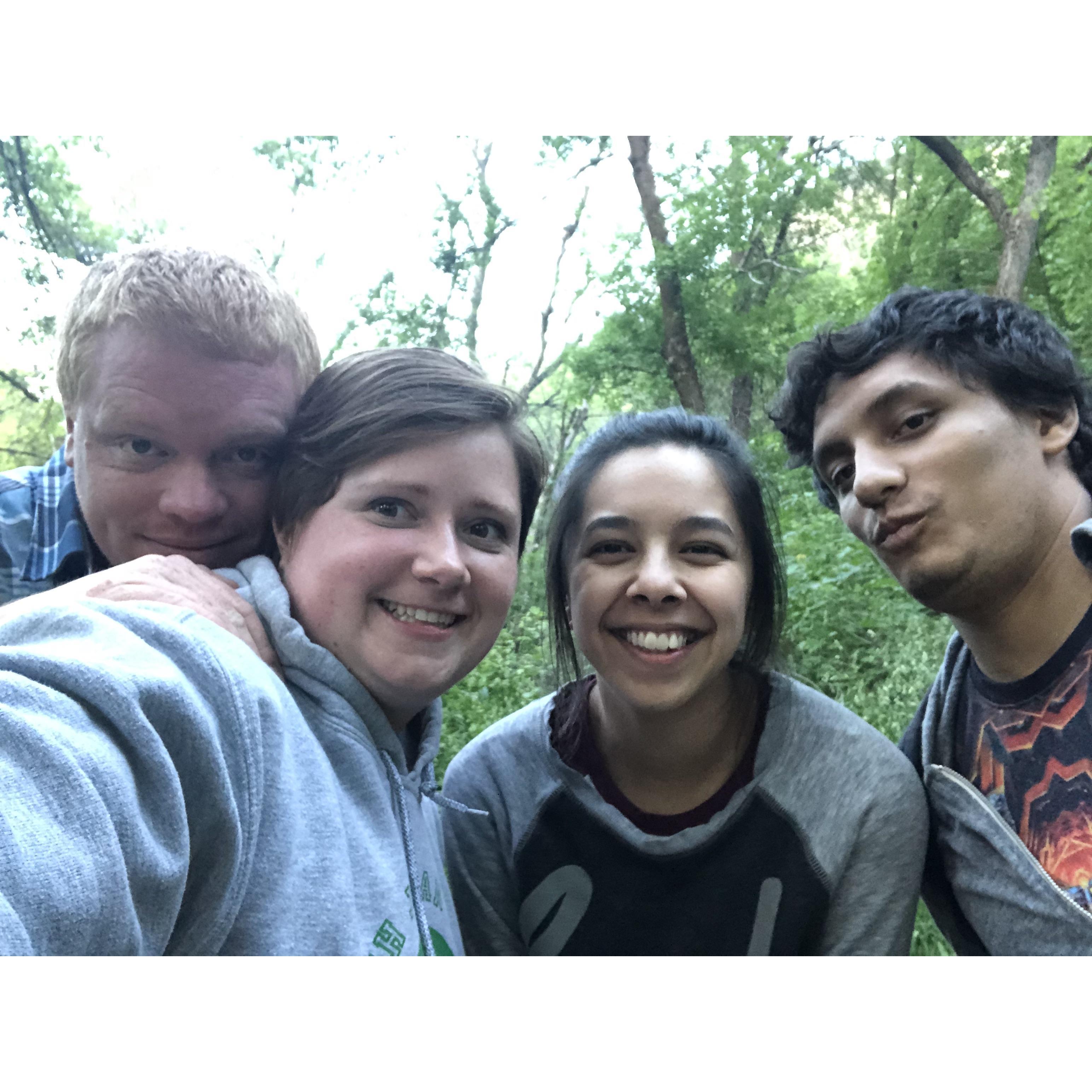 Our first camping trip! We brought some friends.      
 -Gabrielle & Austin. (: