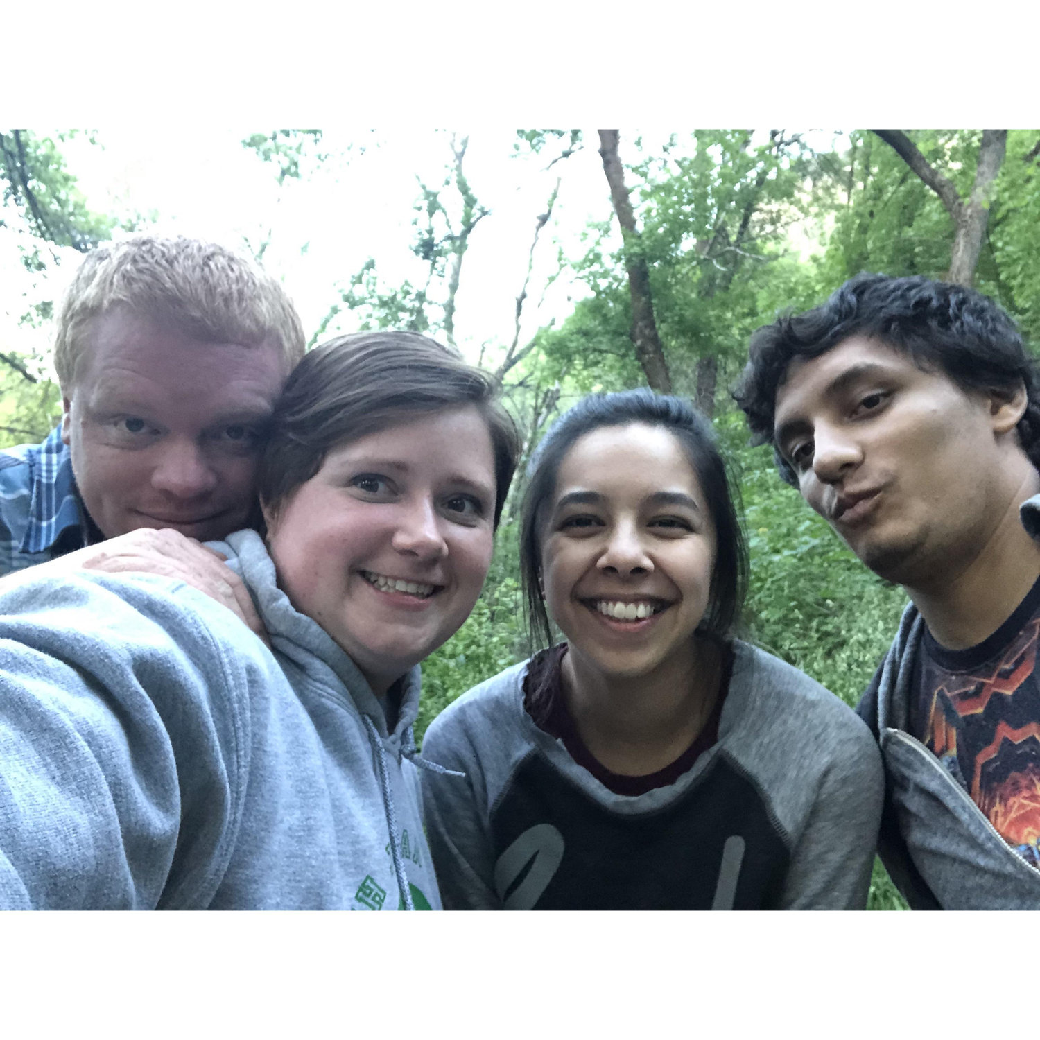 Our first camping trip! We brought some friends.      
 -Gabrielle & Austin. (: