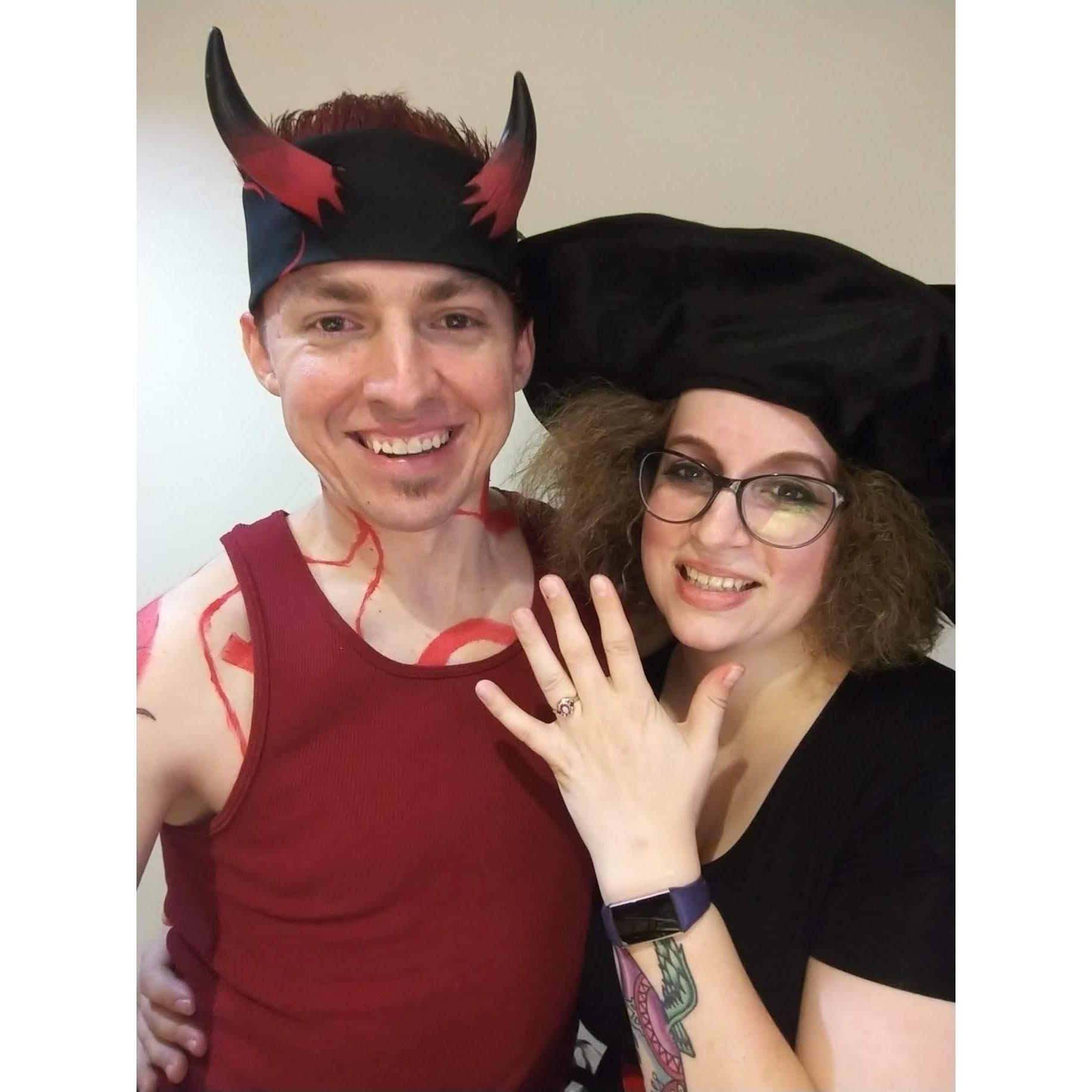 Just home and engaged!