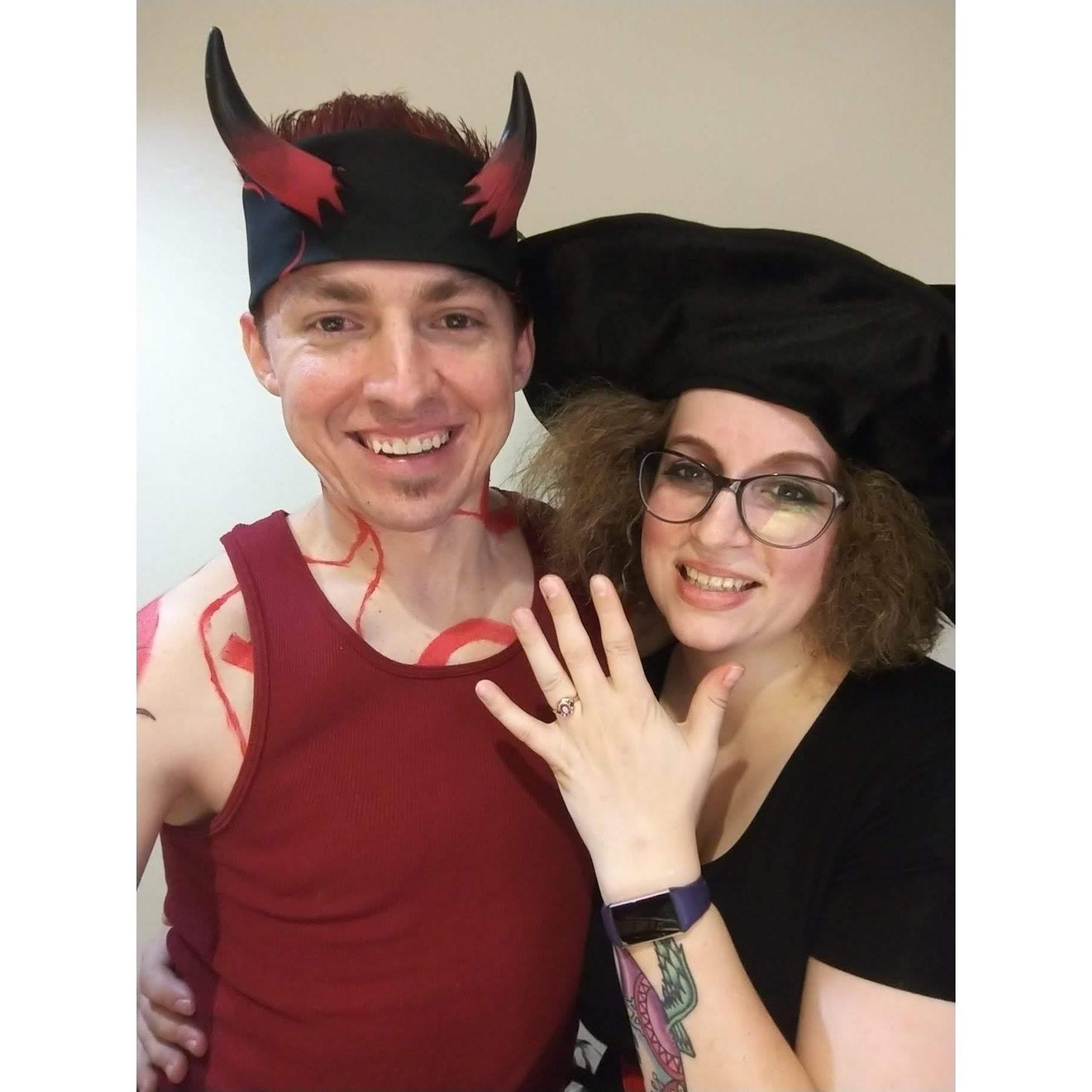 Just home and engaged!