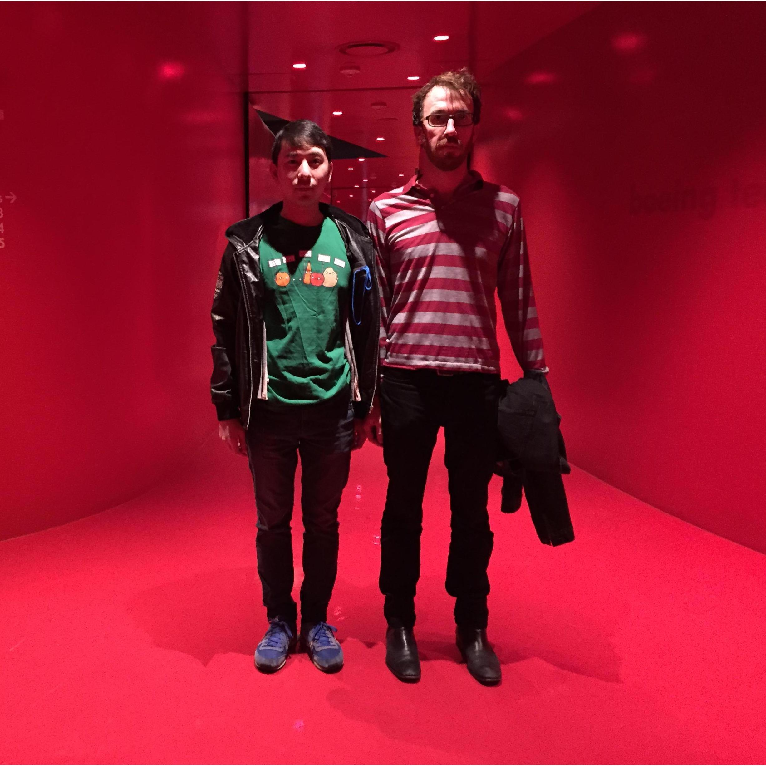 Being goofy at the Seattle Public Library - our first trip out of town together!