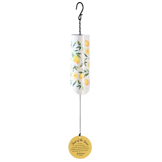 Dicksons WCA-2009 Fruit of The Spirit Lemon Yellow and White 23 Inch Aluminum Decorative Wind Chime Noisemaker