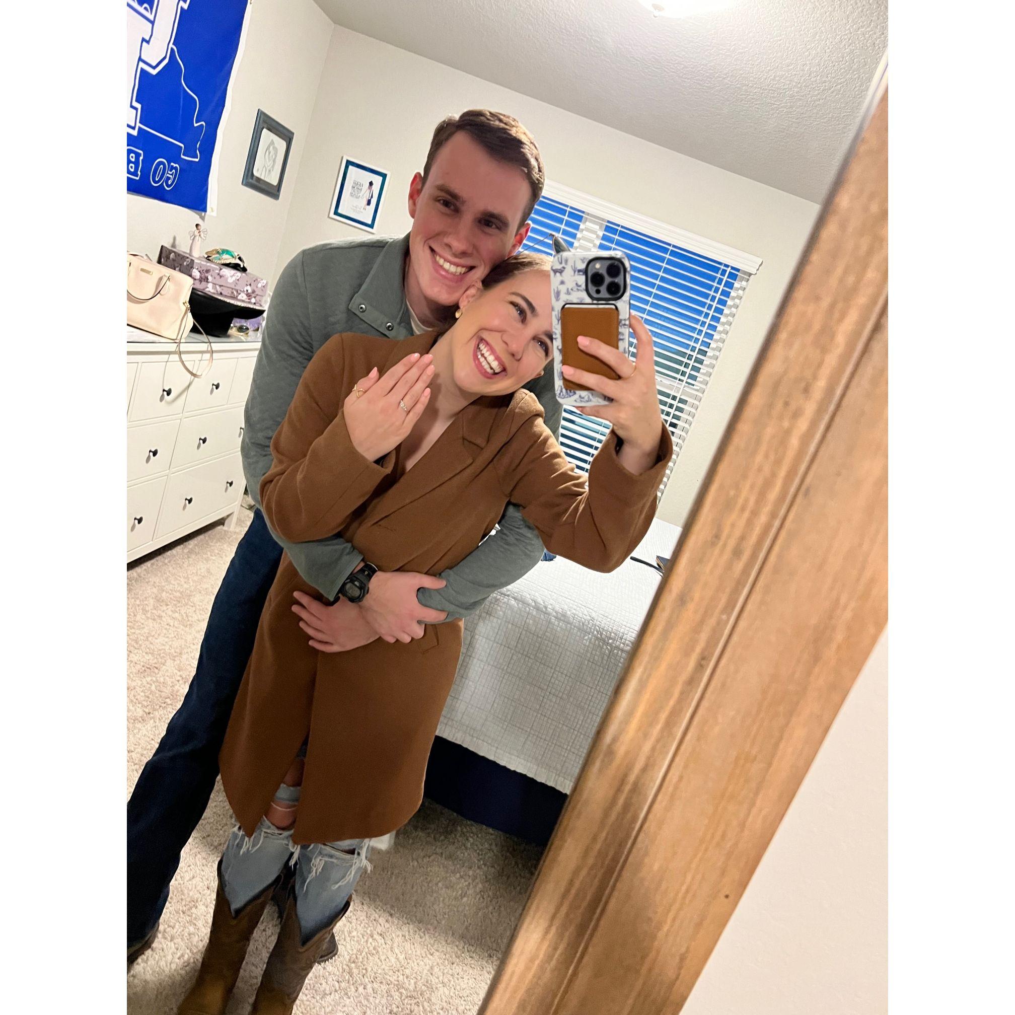 I proposed just moments before this photo was taken. Funny enough we have a before-proposing photo and this photo that is a perfect comparison. You can tell in my face how nervous I was.