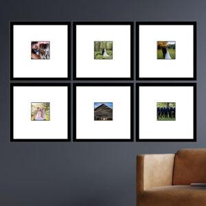 20x20 Picture Frame Set of 6, Includes White Matting