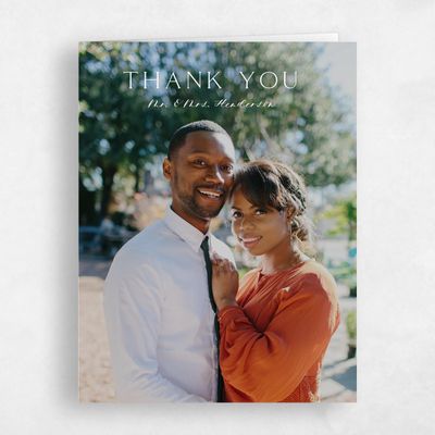Light Teal, Blue Wedding Thank You - Kenela Photo