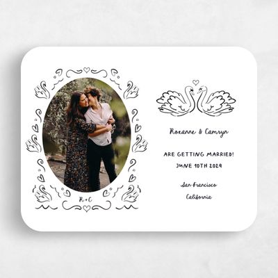 White Rounded Wedding Save the Date - Somero Photo