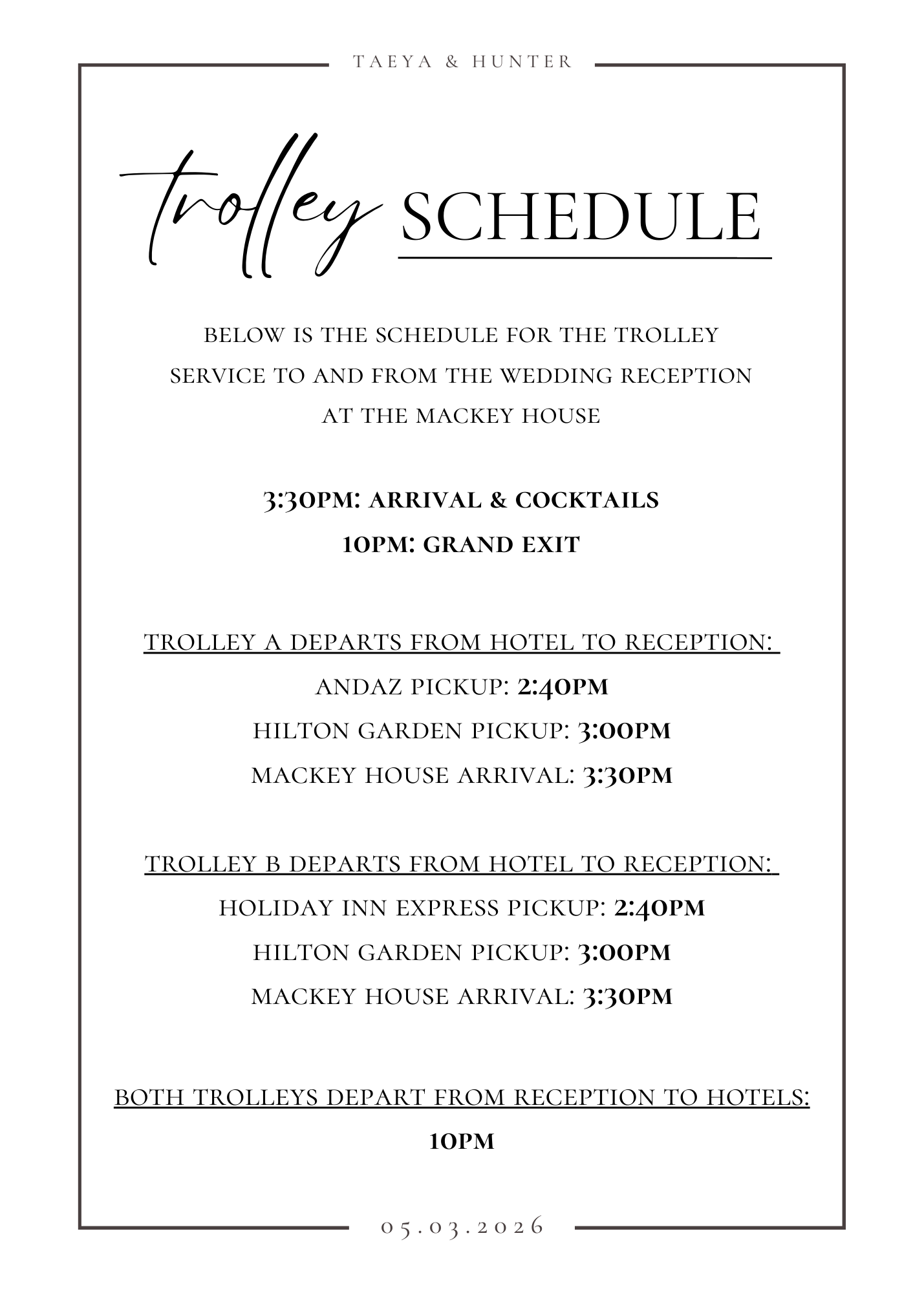 The Wedding Website of Taeya M. Attaran and Hunter T. Smith