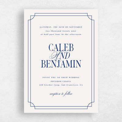 Light Oatmeal, Beige Wedding Invitation - Cato Portrait