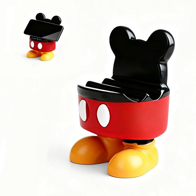 O-FarFarm Cute Mouse-Shaped Phone Stand - Desk Organizer for Phone Tablets - Non-Slip Silicone Desk Decor, Home Office Gift for Mouse Lovers