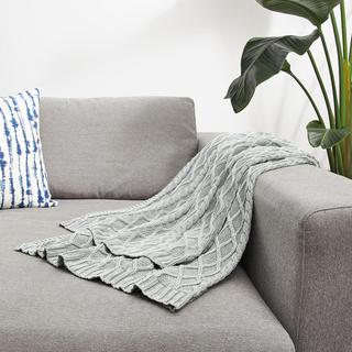 Over-sized Cable Diamond Knit Throw