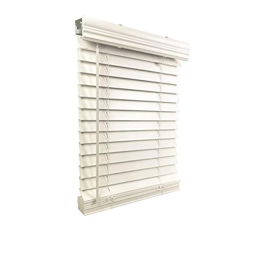 US Window And Floor 2" Faux Wood 28" W x 72" H, Inside Mount Cordless Blinds, 28 x 72, White