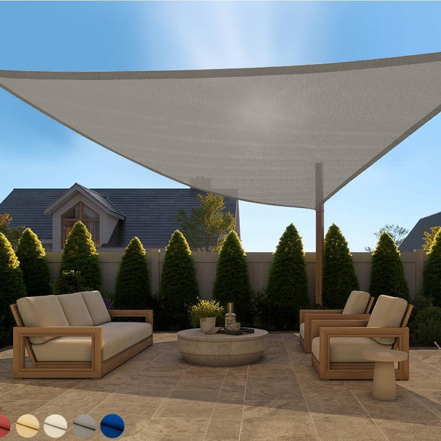 GORILLA GRIP Heavy Duty Sun Shade, UV Protection Fade Tear and Rust Resistant Rectangle Sunshade Canopy, Curved Edges Blocks Sunlight, Breathable Sail, Outdoor Patio, Lawn Garden, 12x12x12, Graphite