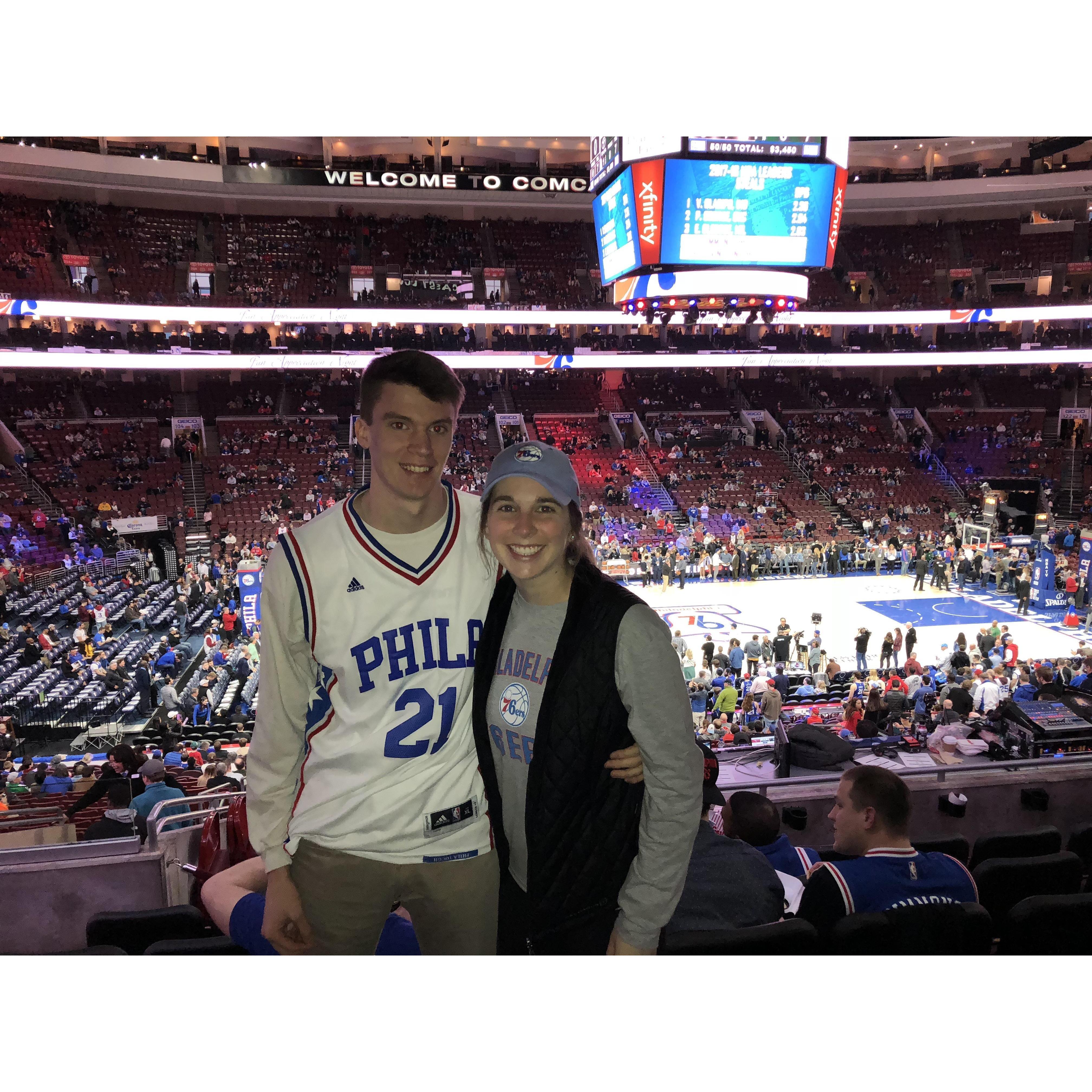 Date night at the Sixers game