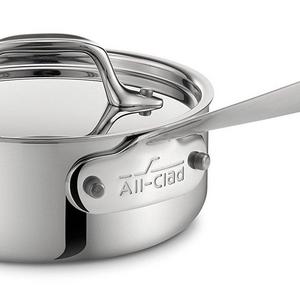 All-Clad 4201 Stainless Steel Tri-Ply Bonded Dishwasher Safe Sauce Pan with Lid / Cookware, 1-Quart, Silver