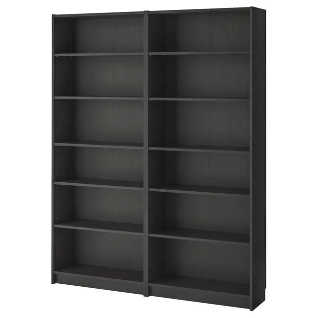 BILLYBookcase, black-brown63x11x79 1/2 "