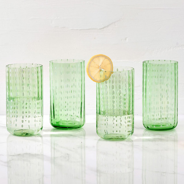 Darbie Angell, Dappled Clouds Highball Glass, Set of 4 | Zola