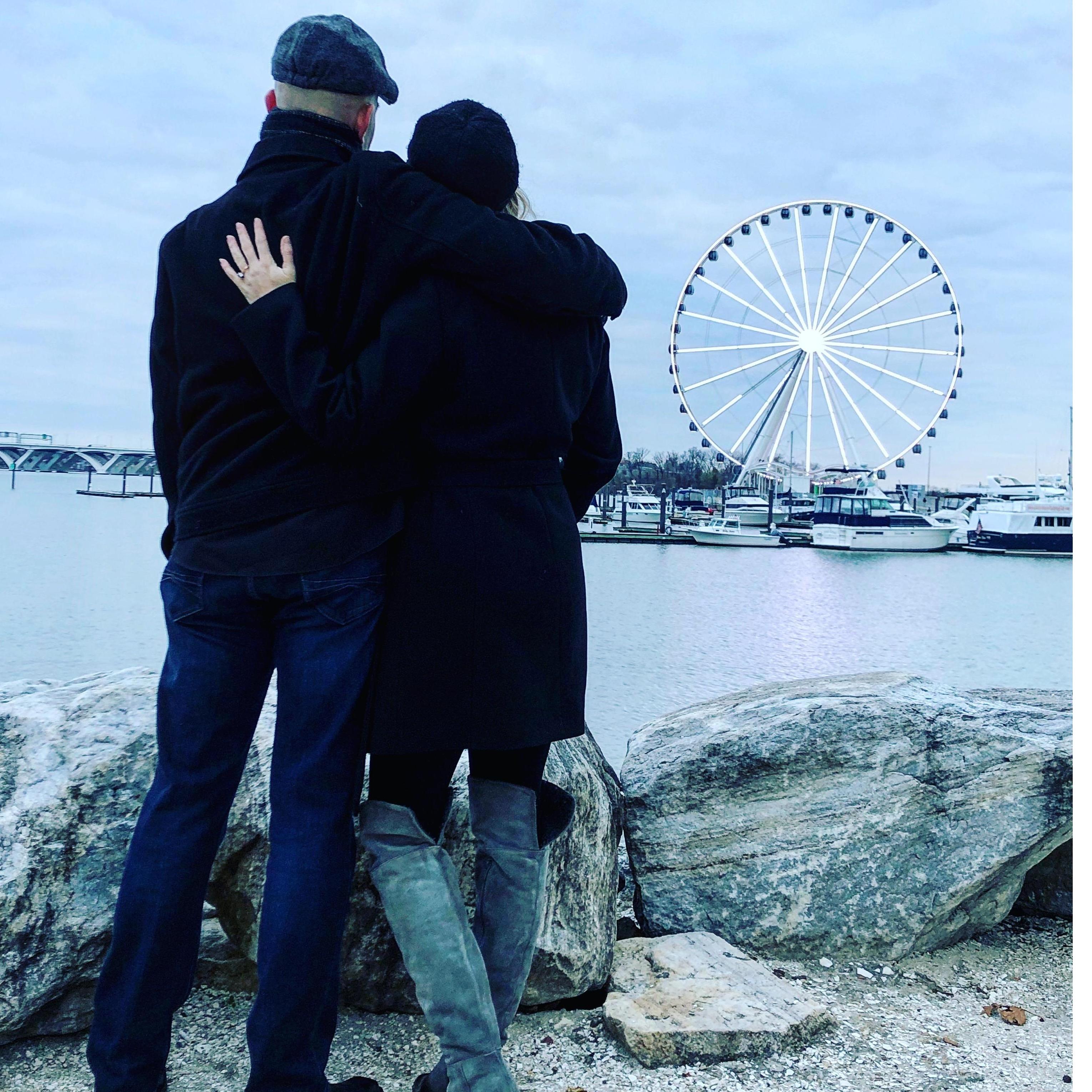 We got engaged in DC on Thanksgiving. We celebrated at National Harbor - one of Enrique's favorite places in DC.