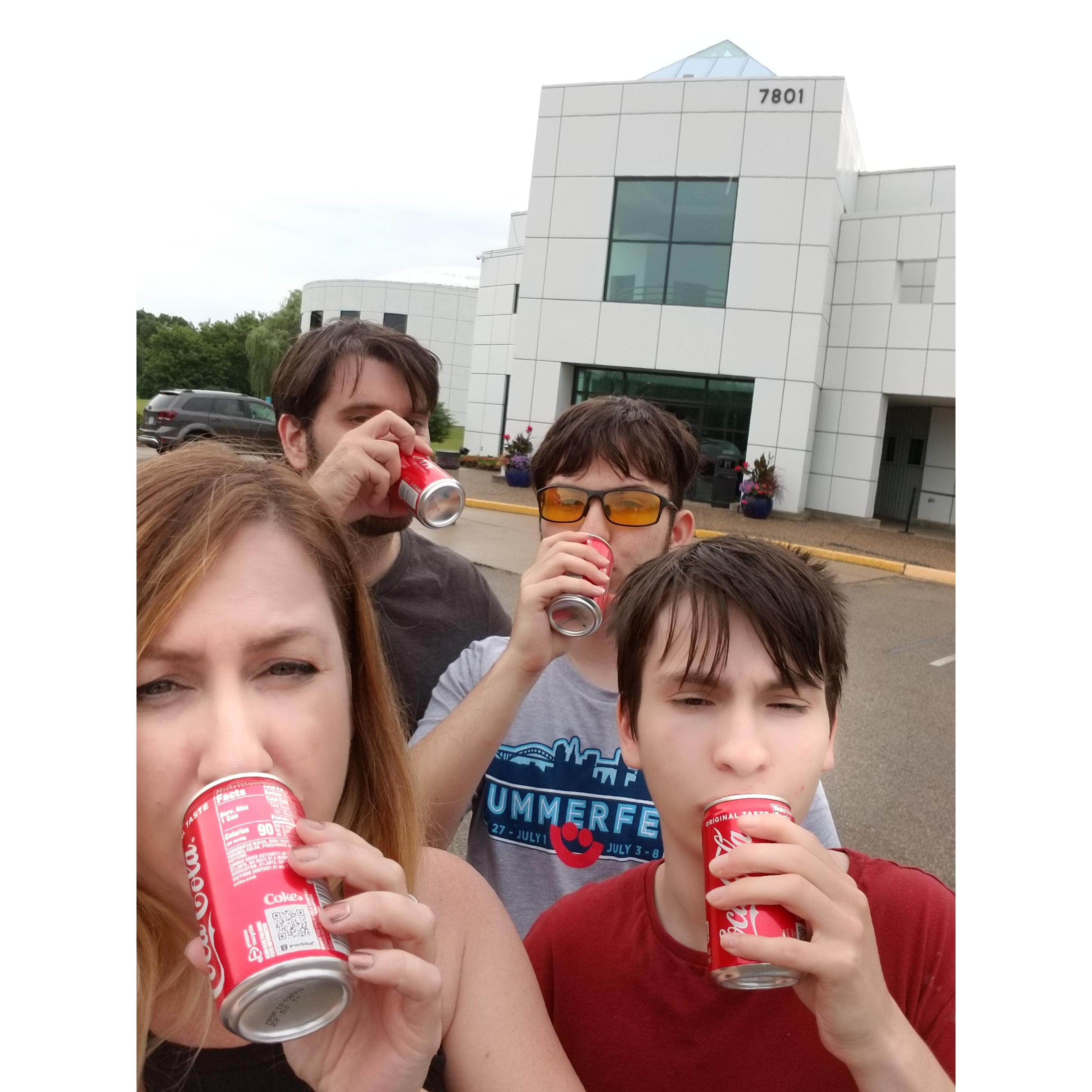 Mini sodas in Minnesota.  
PS - this is Prince's home behind us
