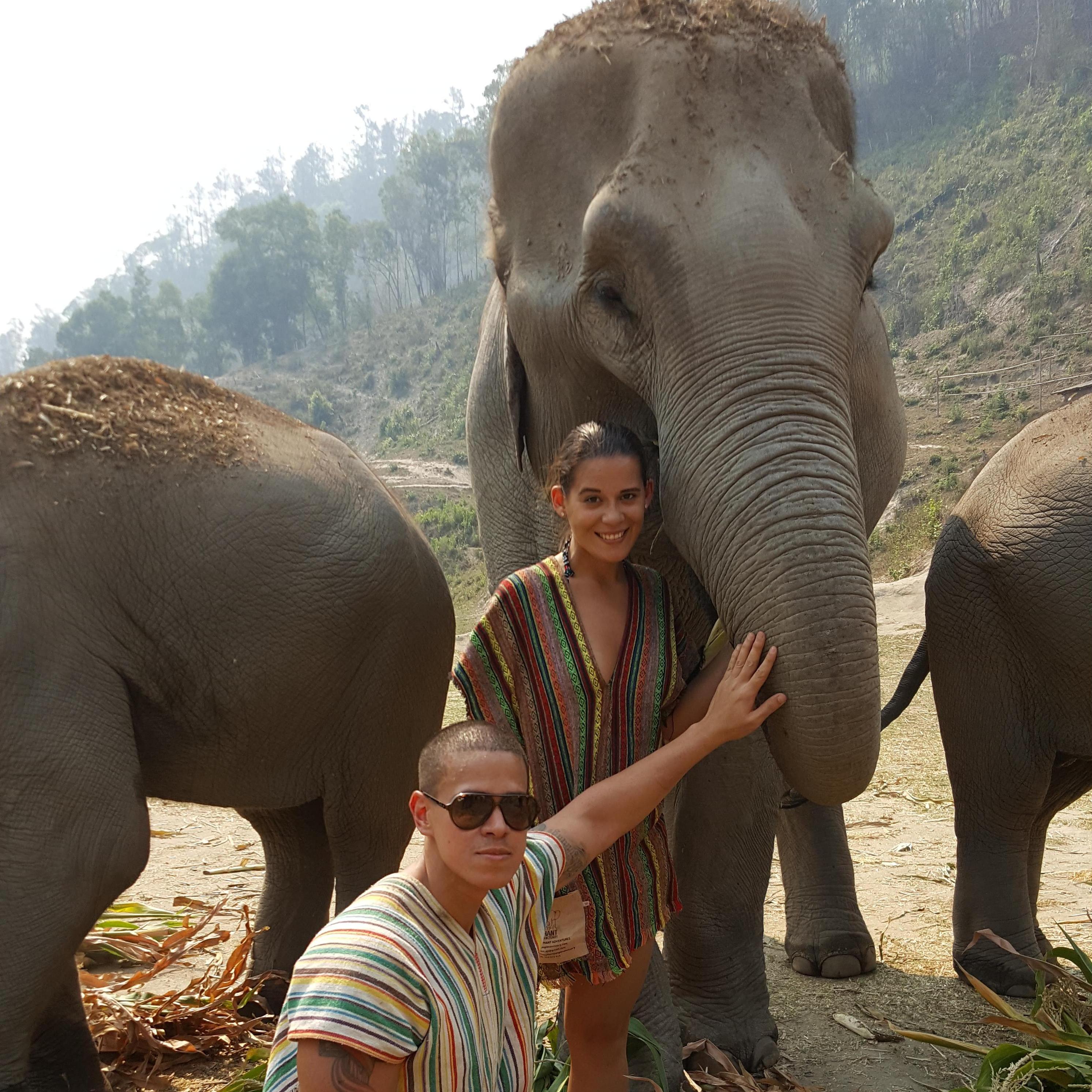 Thailand, where we got to meet these beautiful creatures at an Elephant Sanctuary in Chiang Mai.