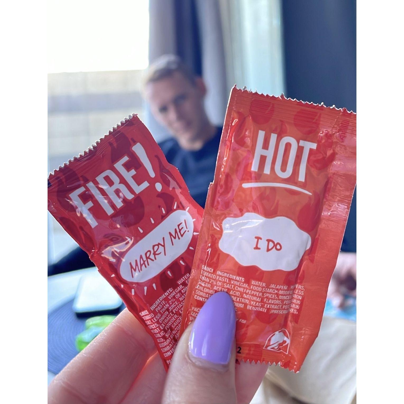 Taco Bell is our spirit animal. Also, did you know the couple (mostly Laura) has an obsession with Taco Bell.