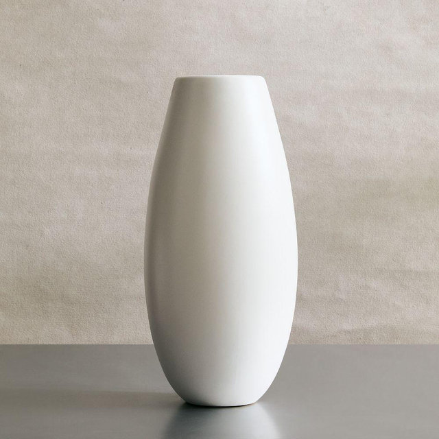 Pure White Ceramic Vase, Teardrop, 15 Inches